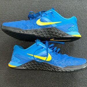Nike Metcon 4 XD Royal Blue Yellow Training Weightlifting Sneakers Size 12
